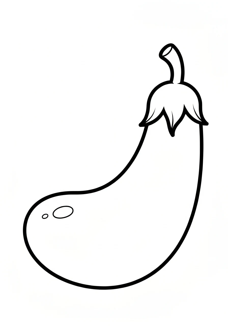Bakłażan fioletowy (purple) - kolorowanka kolor - kolorowanka line-art do druku