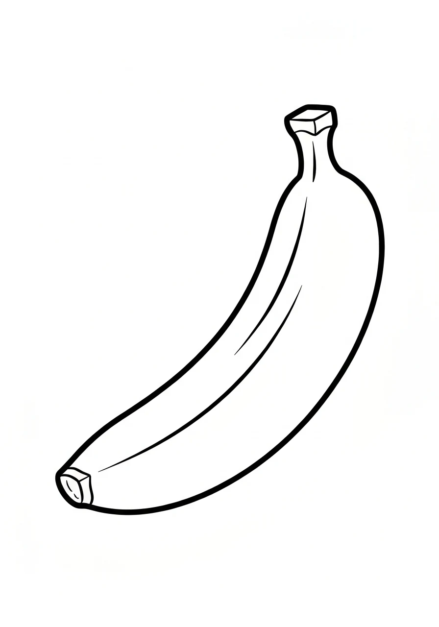Banan - kolorowanka owoc PL+ENG - kolorowanka line-art do druku