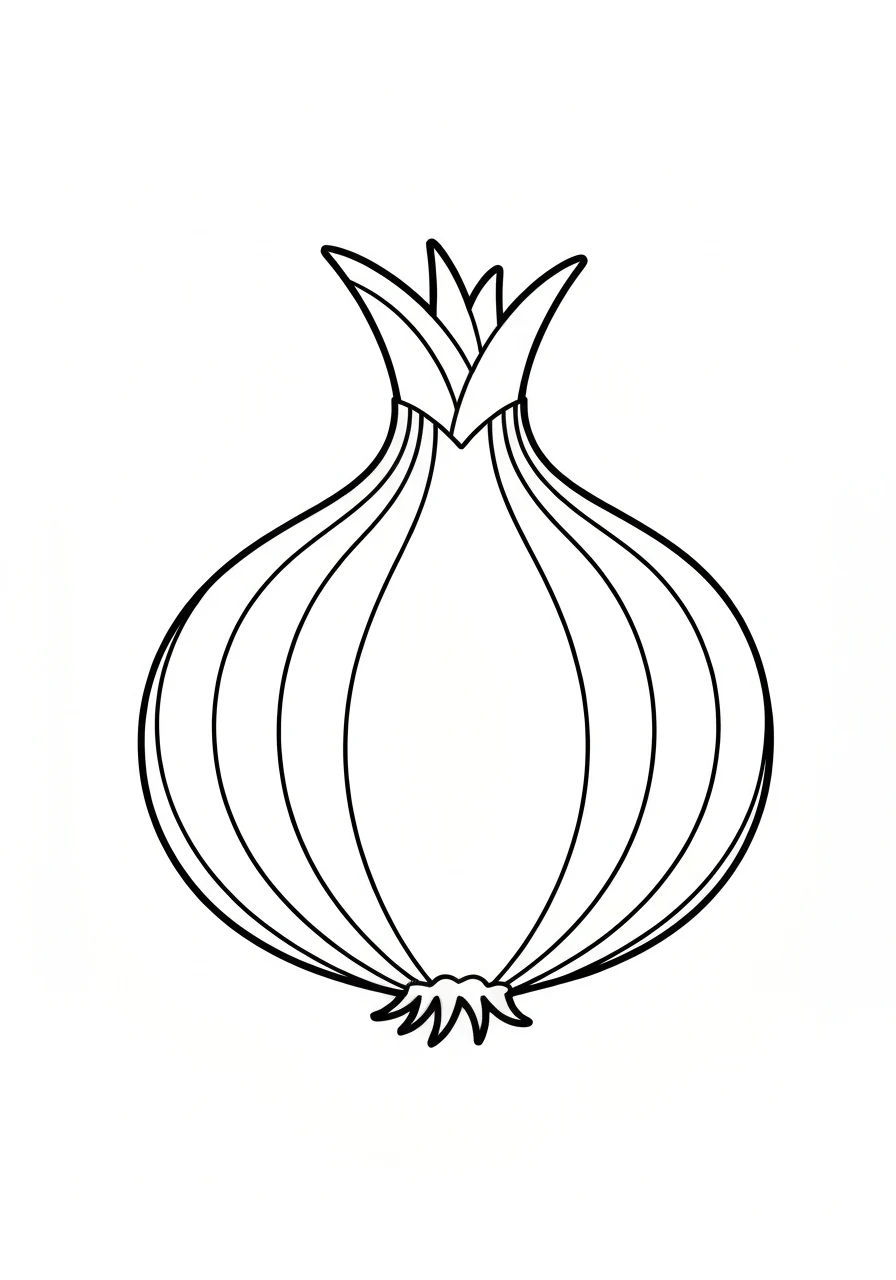 Cebula - kolorowanka warzywo PL+ENG - kolorowanka line-art do druku