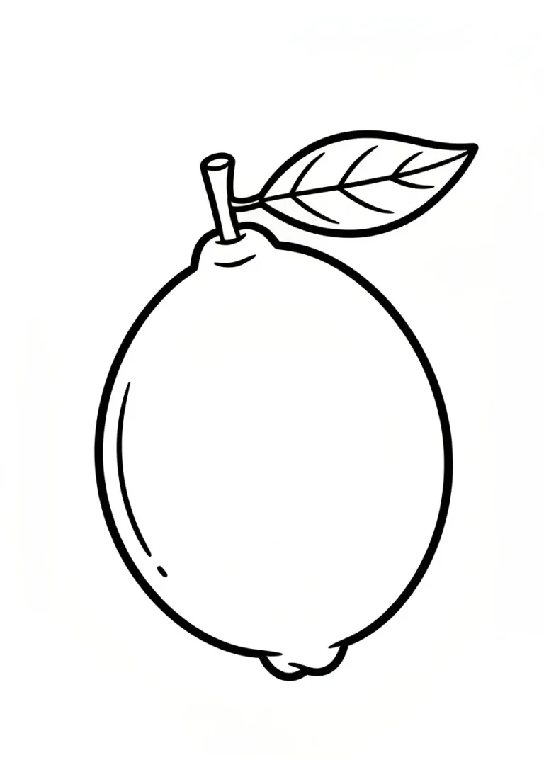 Cytryna - kolorowanka owoc PL+ENG - kolorowanka line-art do druku