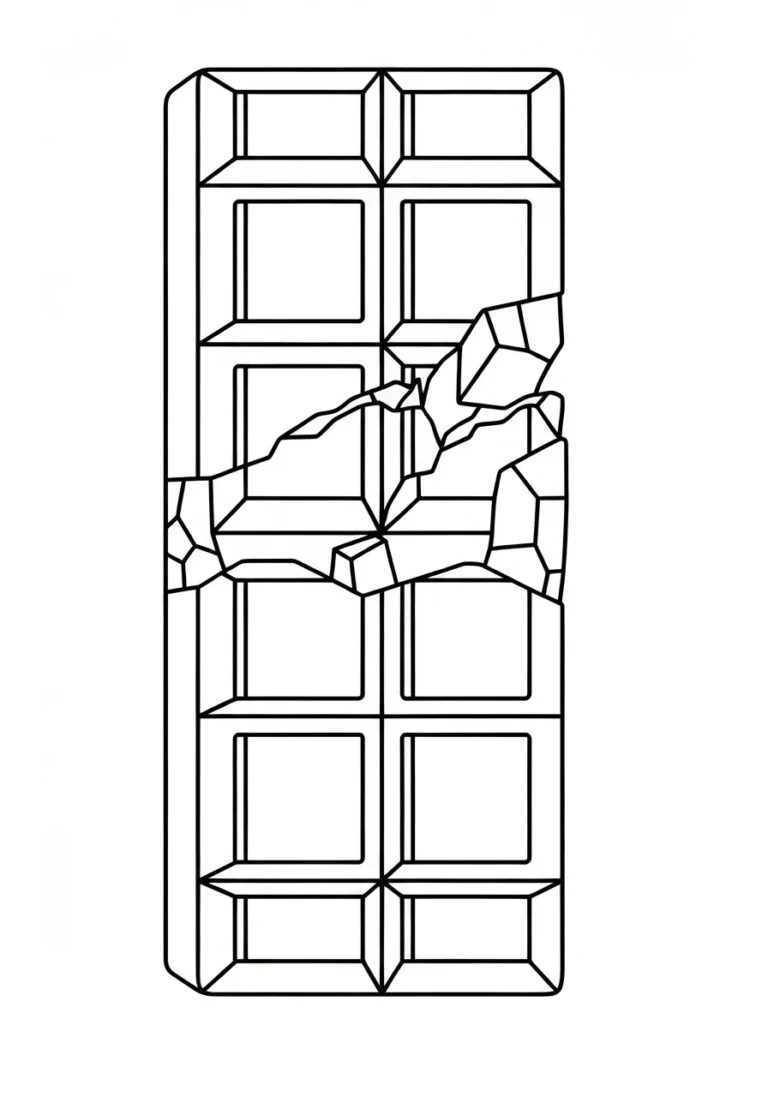 Czekolada brązowa (brown) - kolorowanka kolor - kolorowanka line-art do druku