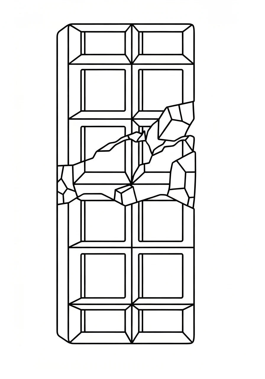 Czekolada brązowa (brown) - kolorowanka kolor - kolorowanka line-art do druku