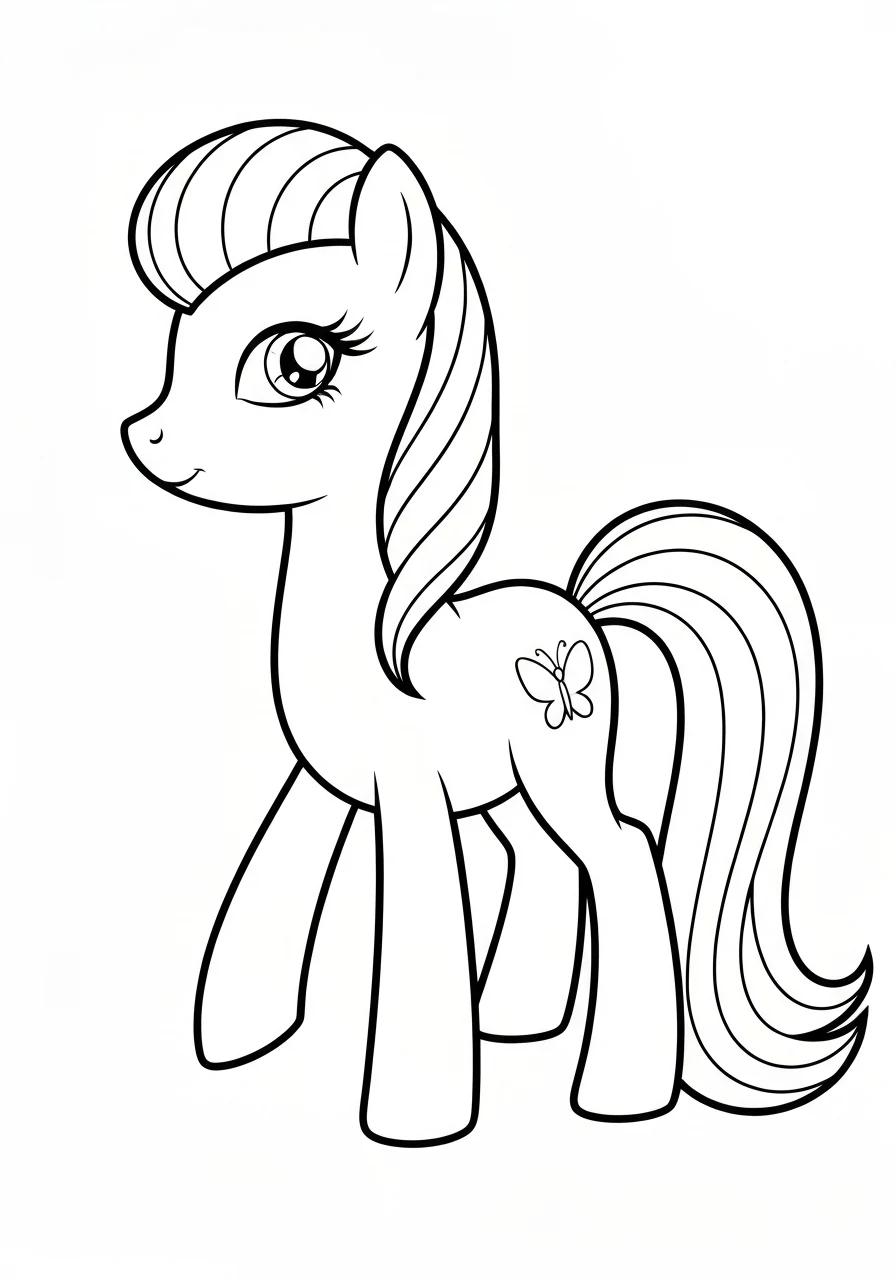 Fluttershy delikatny kucyk - kolorowanka MLP - kolorowanka line-art do druku