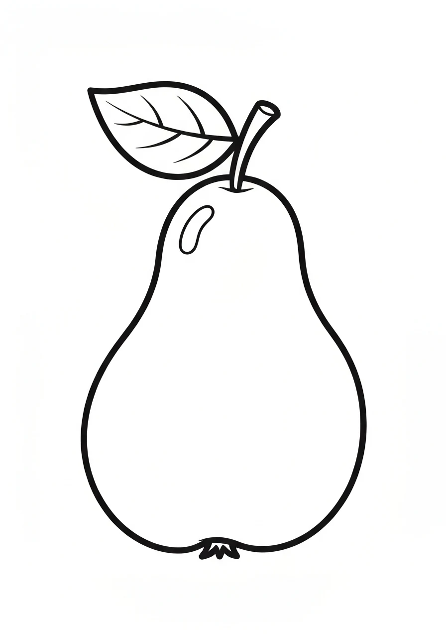 Gruszka - kolorowanka owoc edukacyjna - kolorowanka line-art do druku