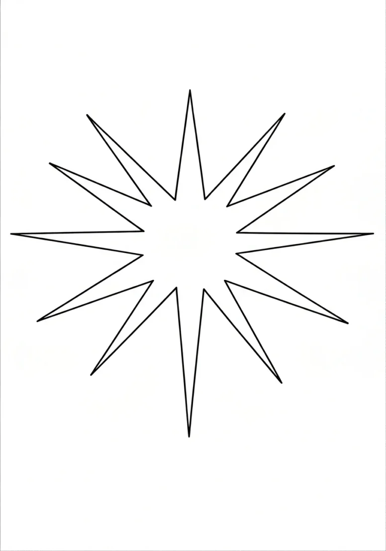 Gwiazda betlejemska - kolorowanka świąteczna - kolorowanka line-art do druku