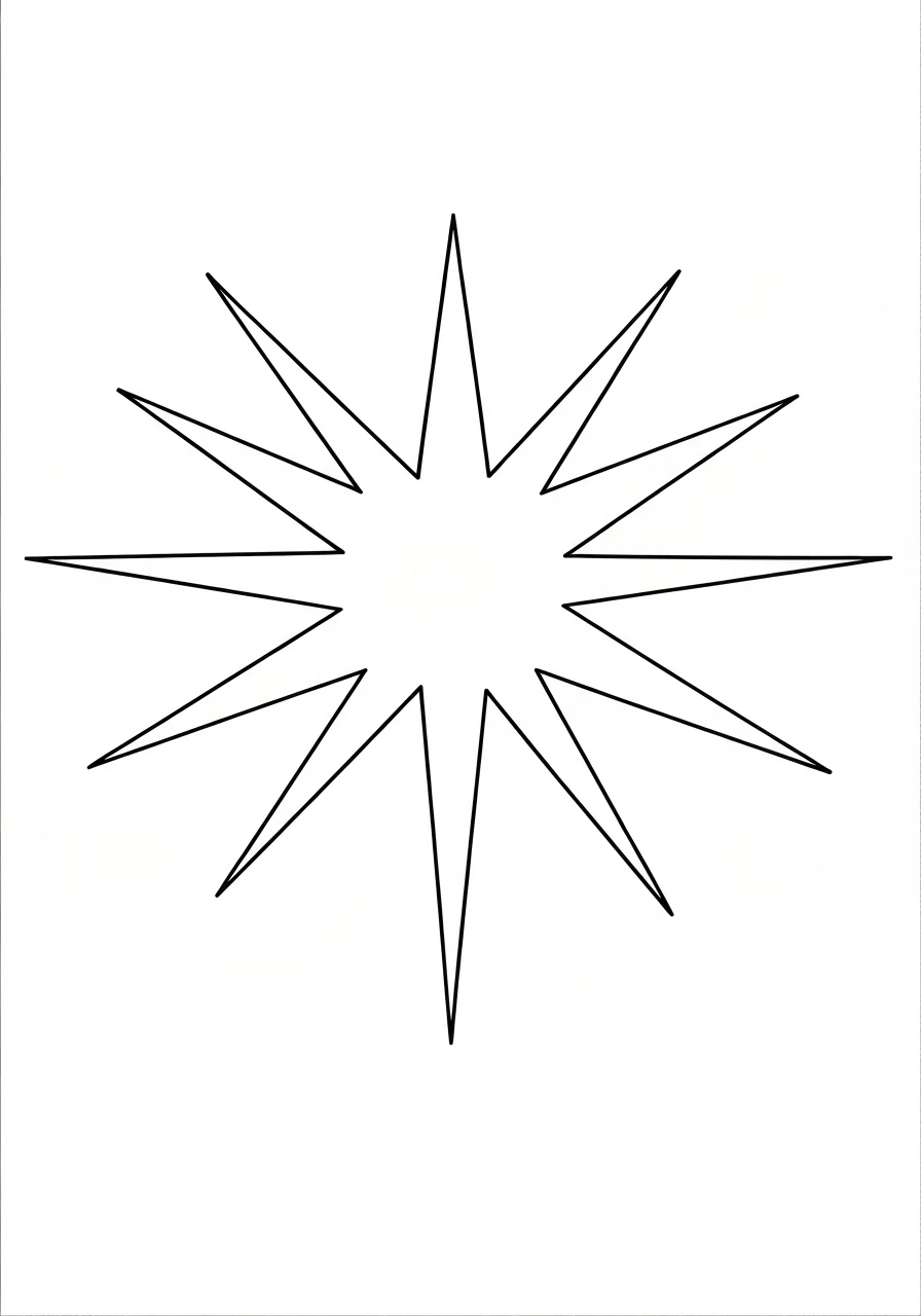 Gwiazda betlejemska - kolorowanka świąteczna - kolorowanka line-art do druku