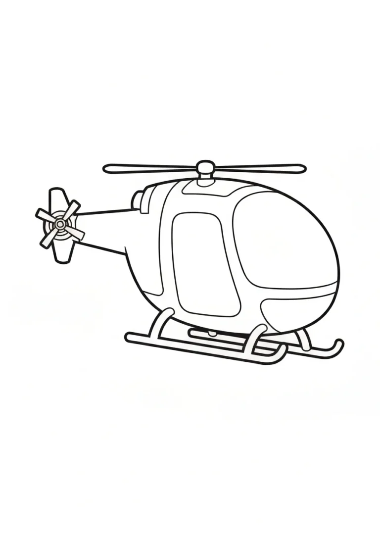 Helikopter - kolorowanka transport powietrzny - kolorowanka line-art do druku