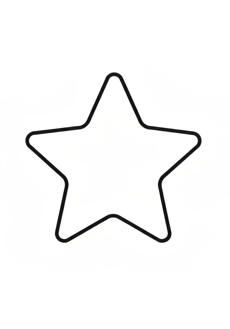 Kształt gwiazdy - kolorowanka geometria - kolorowanka line-art do druku