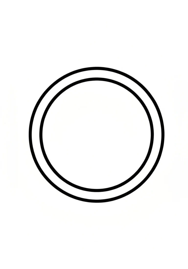 Kształt koła - kolorowanka geometria dla 3-latków - kolorowanka line-art do druku