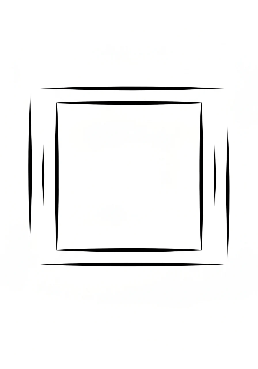 Kształt kwadratu - kolorowanka edukacyjna - kolorowanka line-art do druku