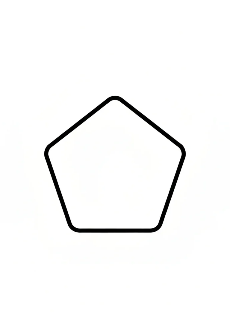 Kształt pięciokąta - kolorowanka figury - kolorowanka line-art do druku