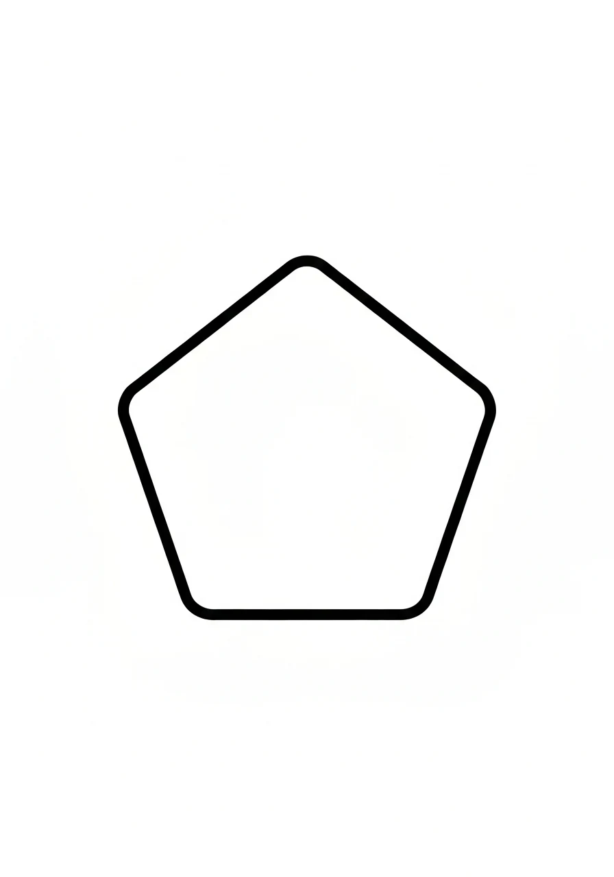 Kształt pięciokąta - kolorowanka figury - kolorowanka line-art do druku
