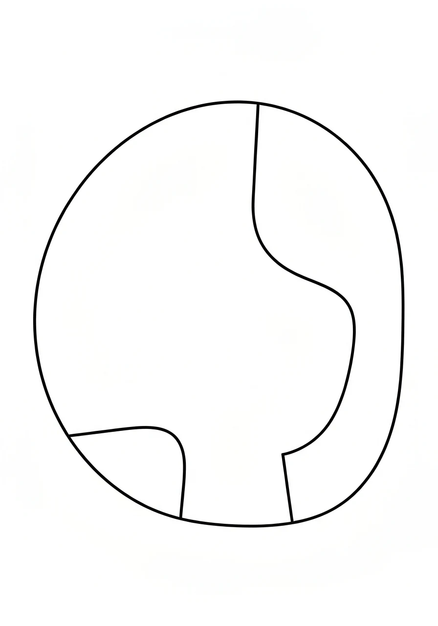 Kształt półkola - kolorowanka geometria - kolorowanka line-art do druku