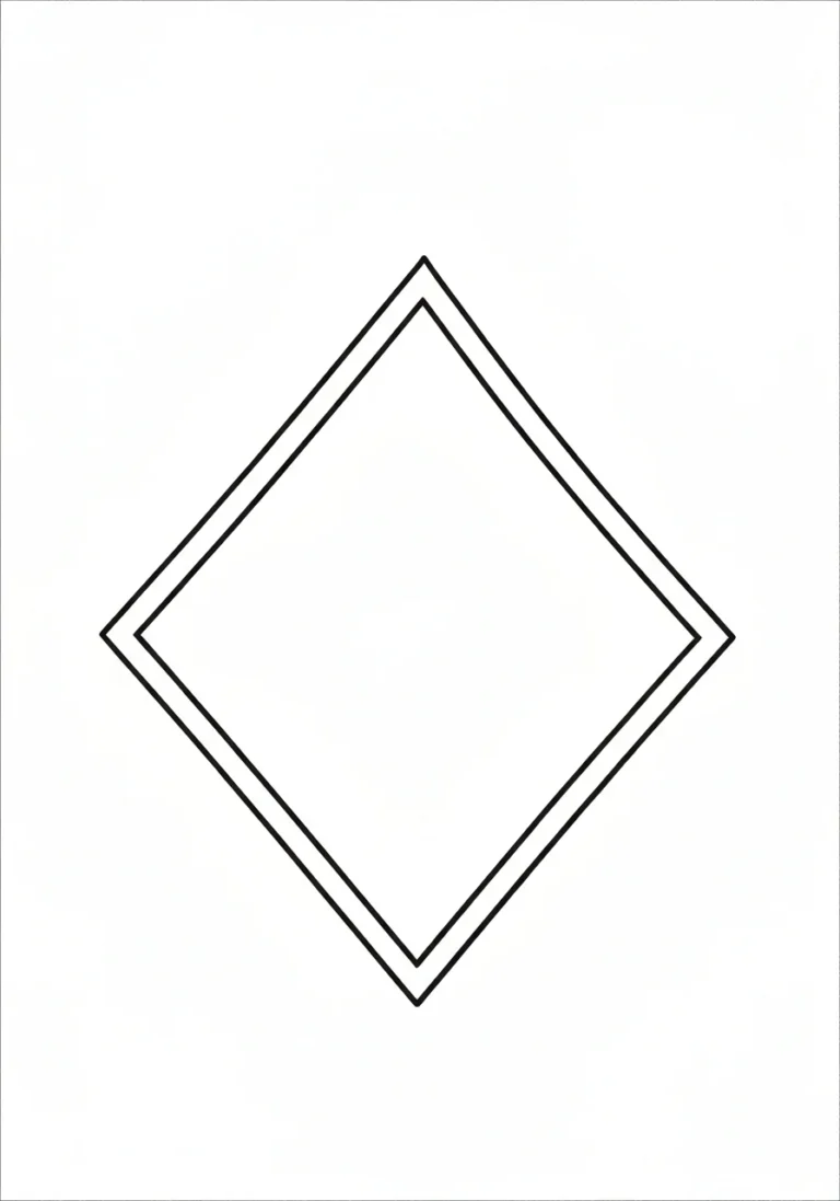 Kształt rombu - kolorowanka edukacyjna - kolorowanka line-art do druku