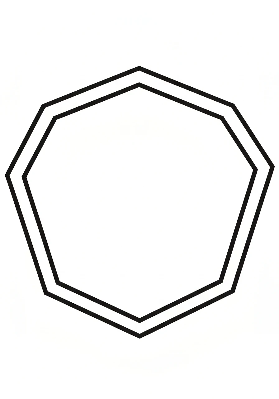 Kształt sześciokąta - kolorowanka geometria - kolorowanka line-art do druku