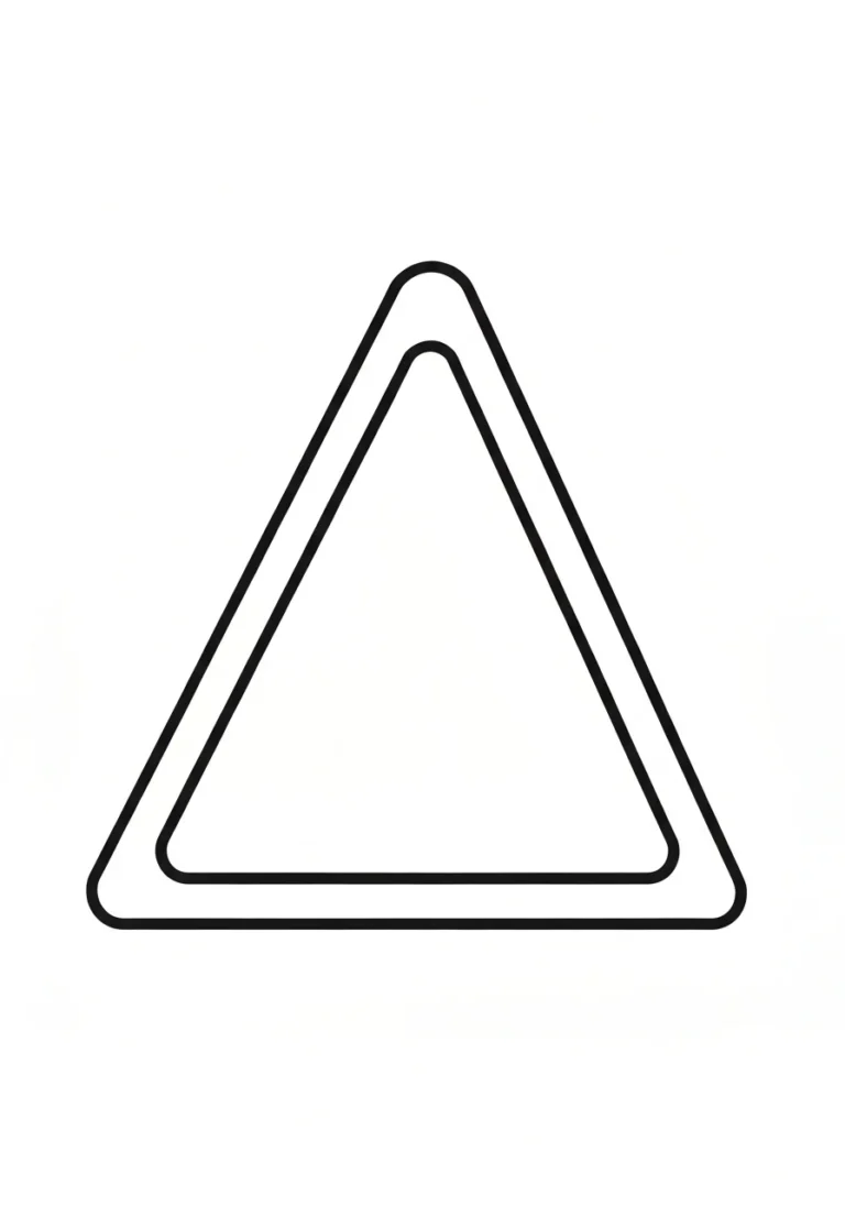 Kształt trójkąta - kolorowanka geometria - kolorowanka line-art do druku