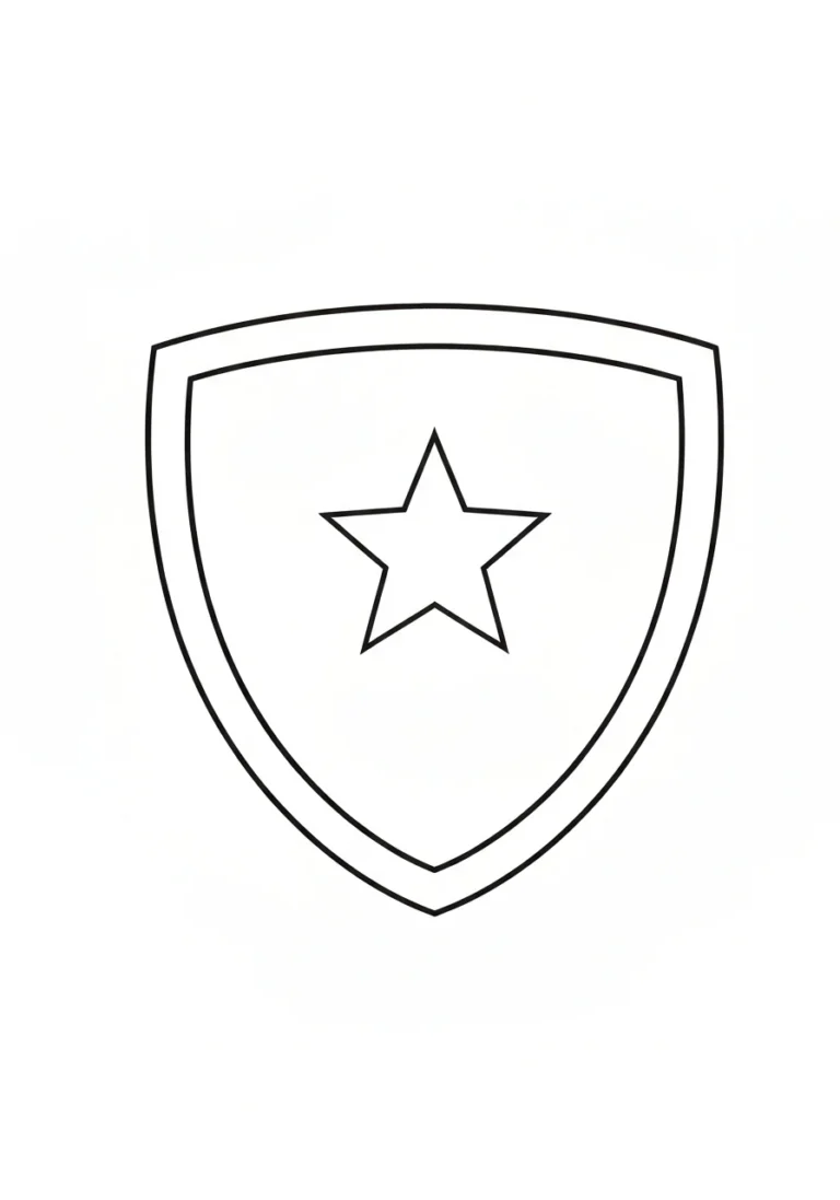 Logo superbohatera tarcza - kolorowanka symbol - kolorowanka line-art do druku