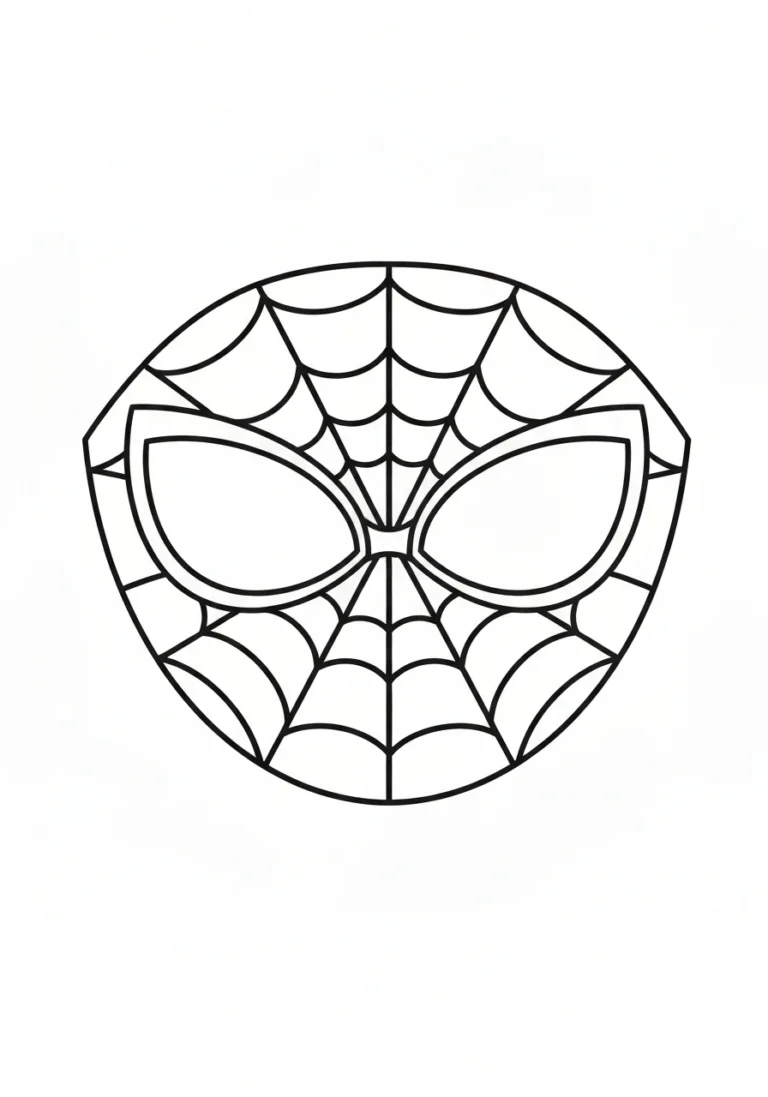 Maska Spider-Mana - kolorowanka prosta dla 3-latków - kolorowanka line-art do druku