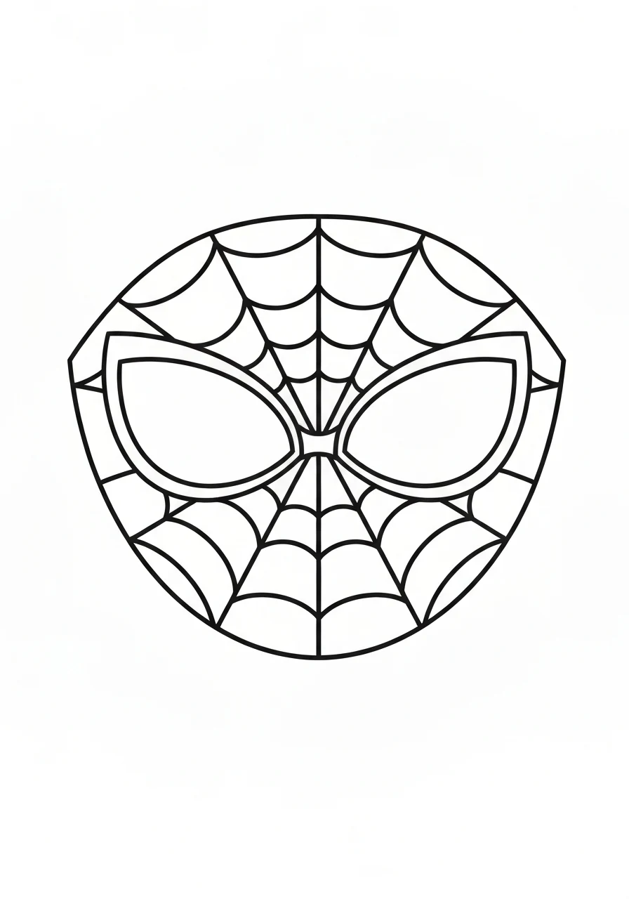 Maska Spider-Mana - kolorowanka prosta dla 3-latków - kolorowanka line-art do druku