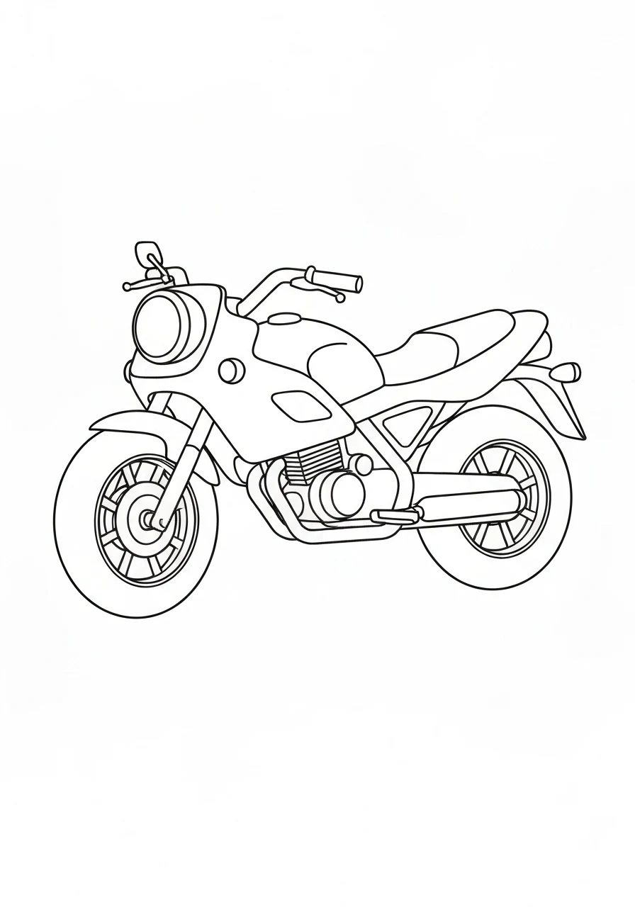 Motocykl - kolorowanka transport - kolorowanka line-art do druku