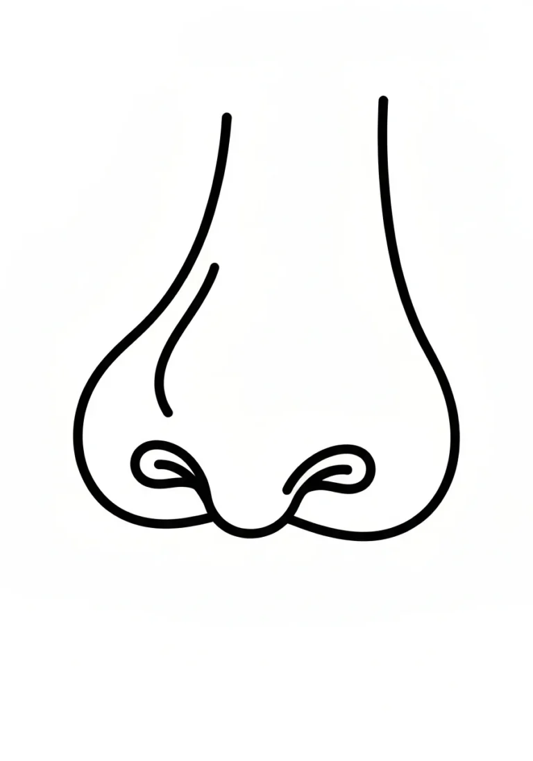 Nos - kolorowanka zmysł węchu - kolorowanka line-art do druku