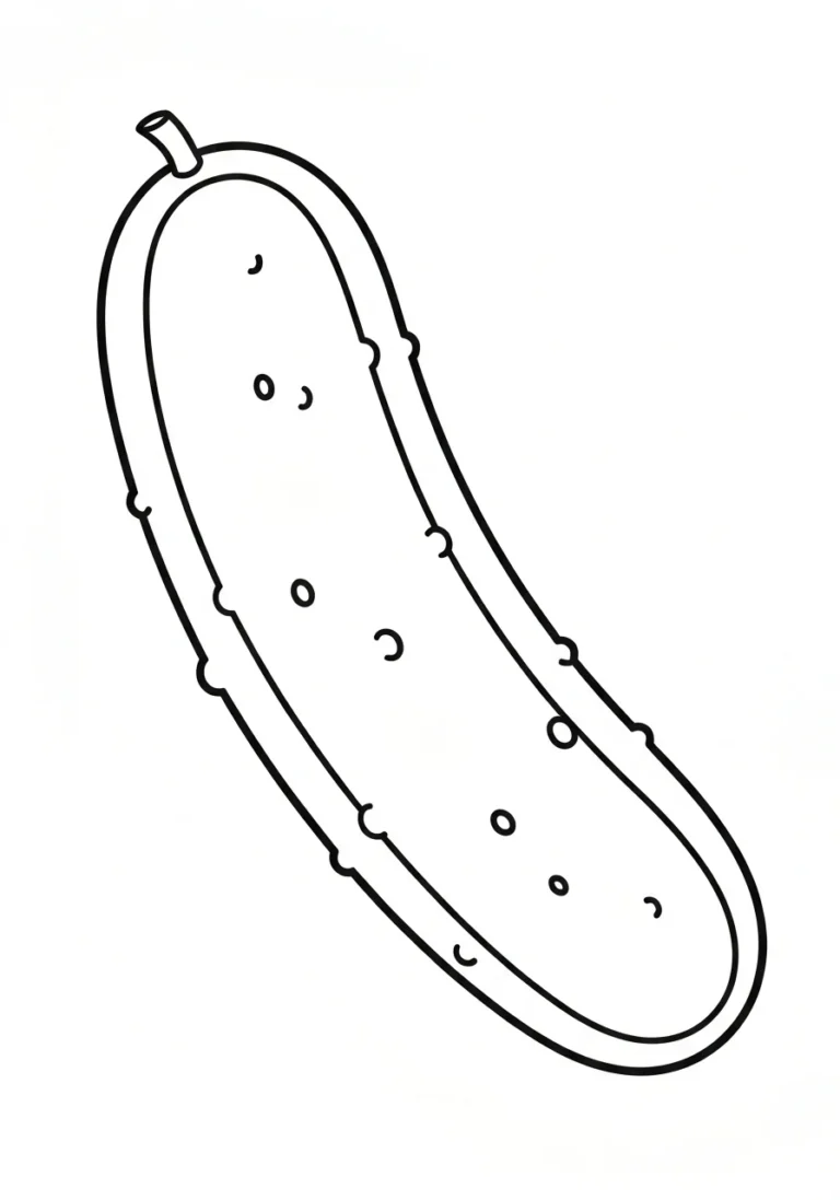 Ogórek - kolorowanka warzywo dla dzieci - kolorowanka line-art do druku