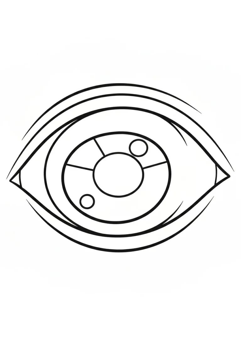 Oko - kolorowanka zmysł wzroku - kolorowanka line-art do druku