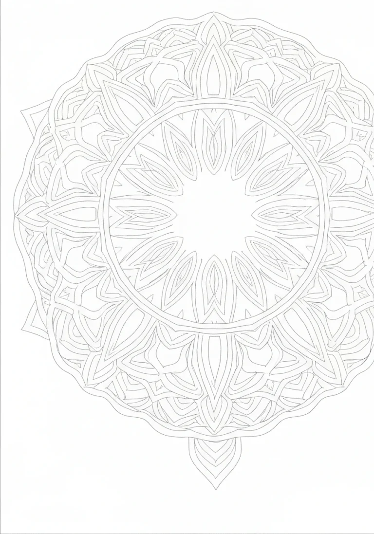 Ornament arabeska - orientalny wzór - kolorowanka line-art do druku