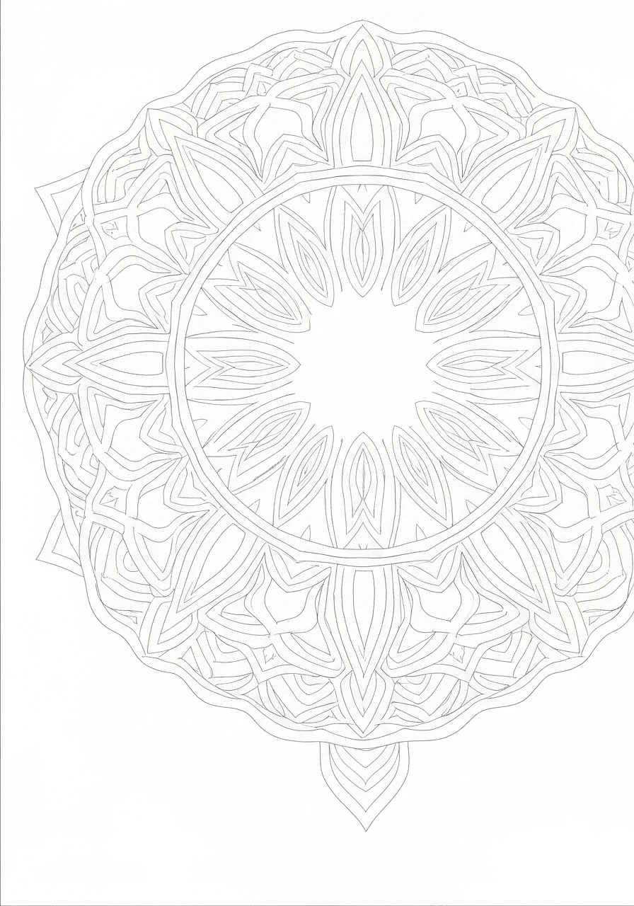 Ornament arabeska - orientalny wzór - kolorowanka line-art do druku