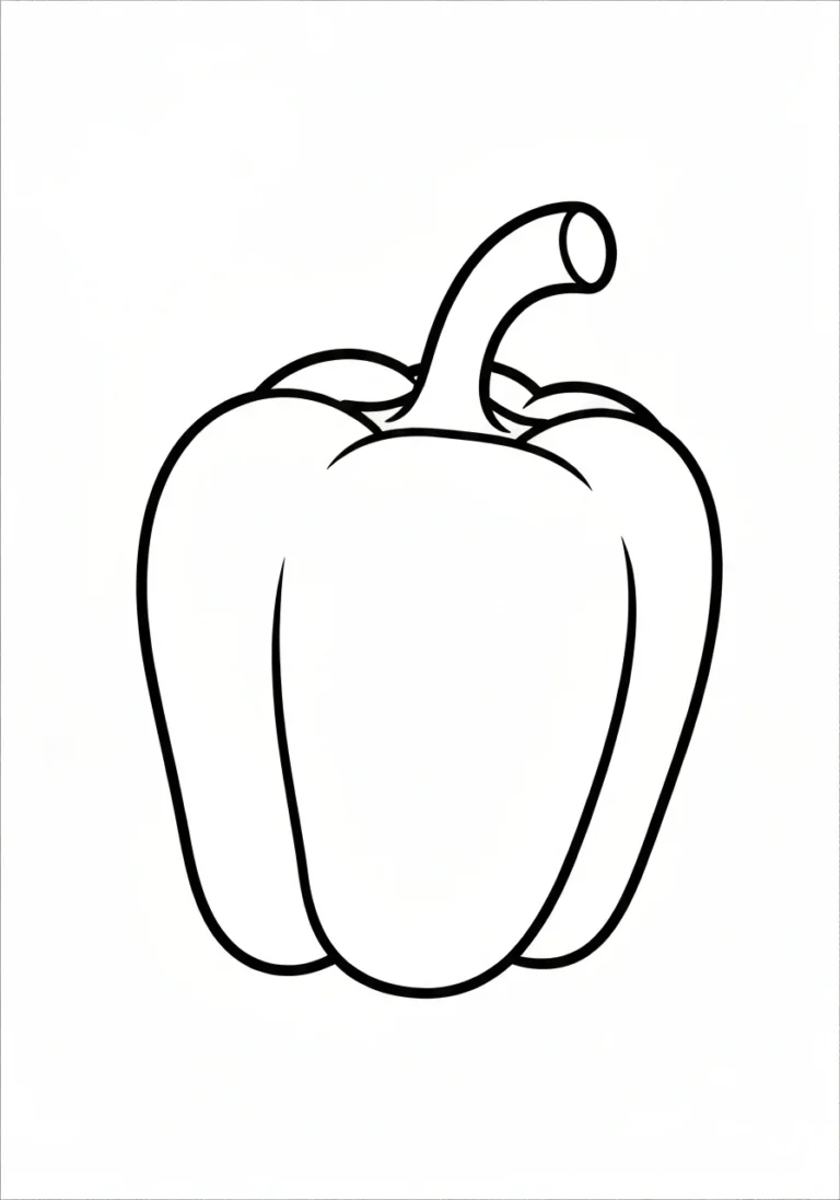 Papryka kolorowa - kolorowanka warzywo - kolorowanka line-art do druku