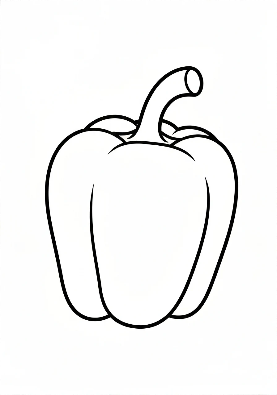 Papryka kolorowa - kolorowanka warzywo - kolorowanka line-art do druku