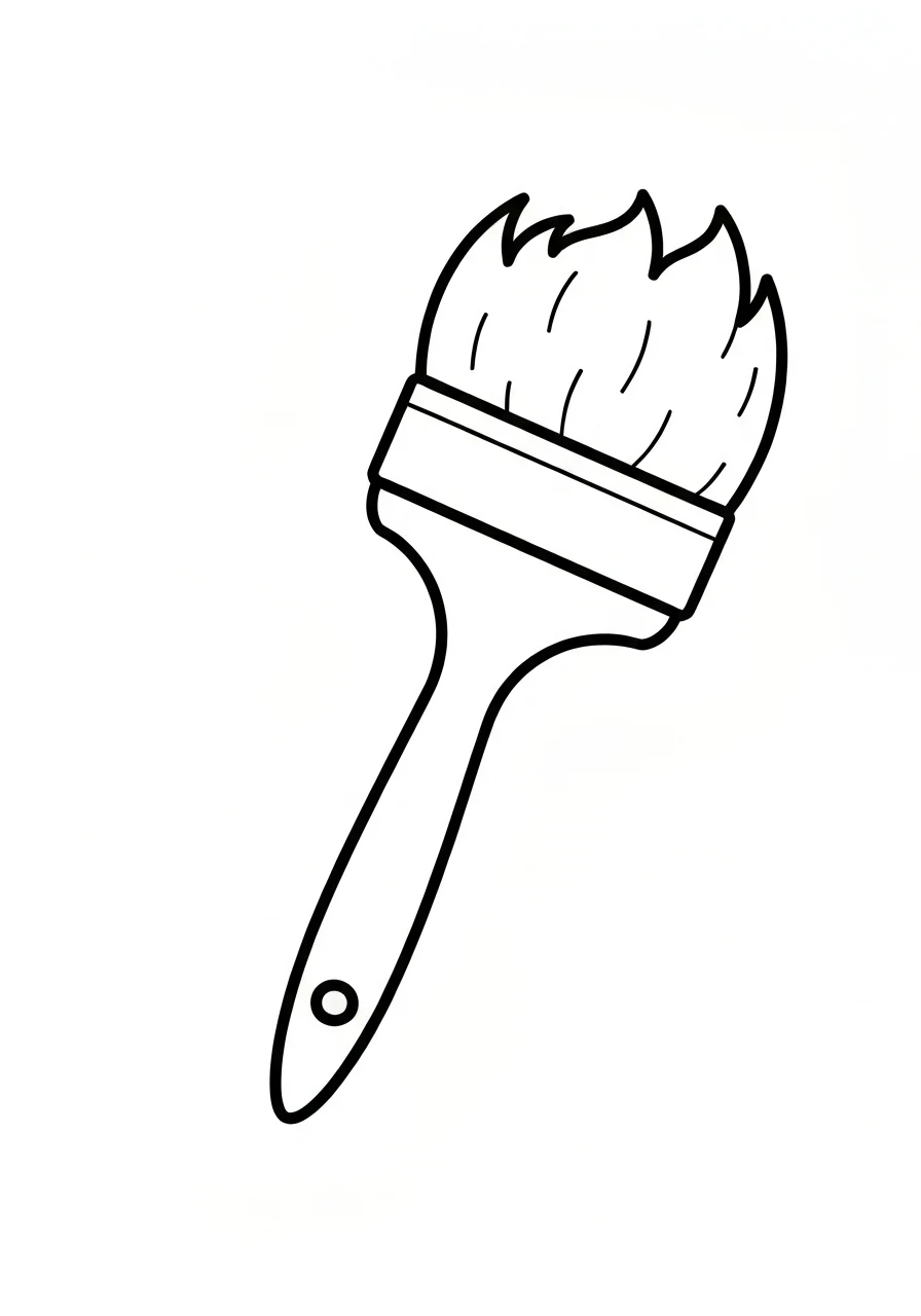 Pędzel malarski - kolorowanka narzędzie - kolorowanka line-art do druku