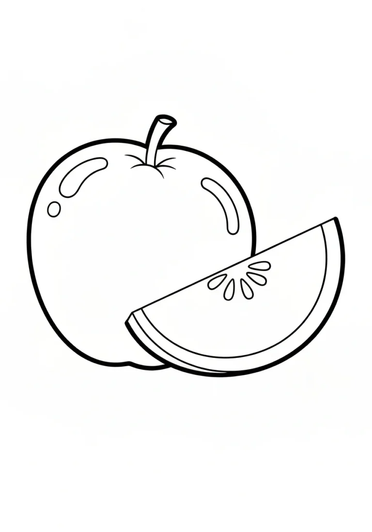 Pomarańcza - kolorowanka owoc edukacyjna - kolorowanka line-art do druku