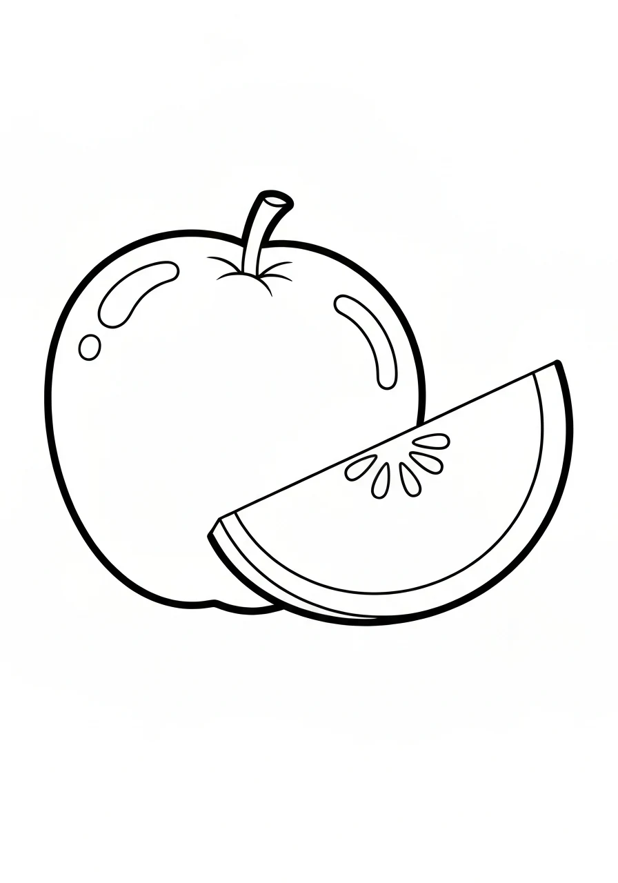 Pomarańcza - kolorowanka owoc edukacyjna - kolorowanka line-art do druku