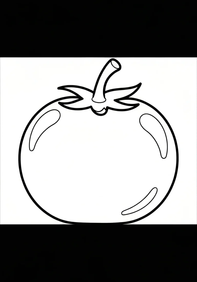 Pomidor - kolorowanka warzywo edukacyjne - kolorowanka line-art do druku