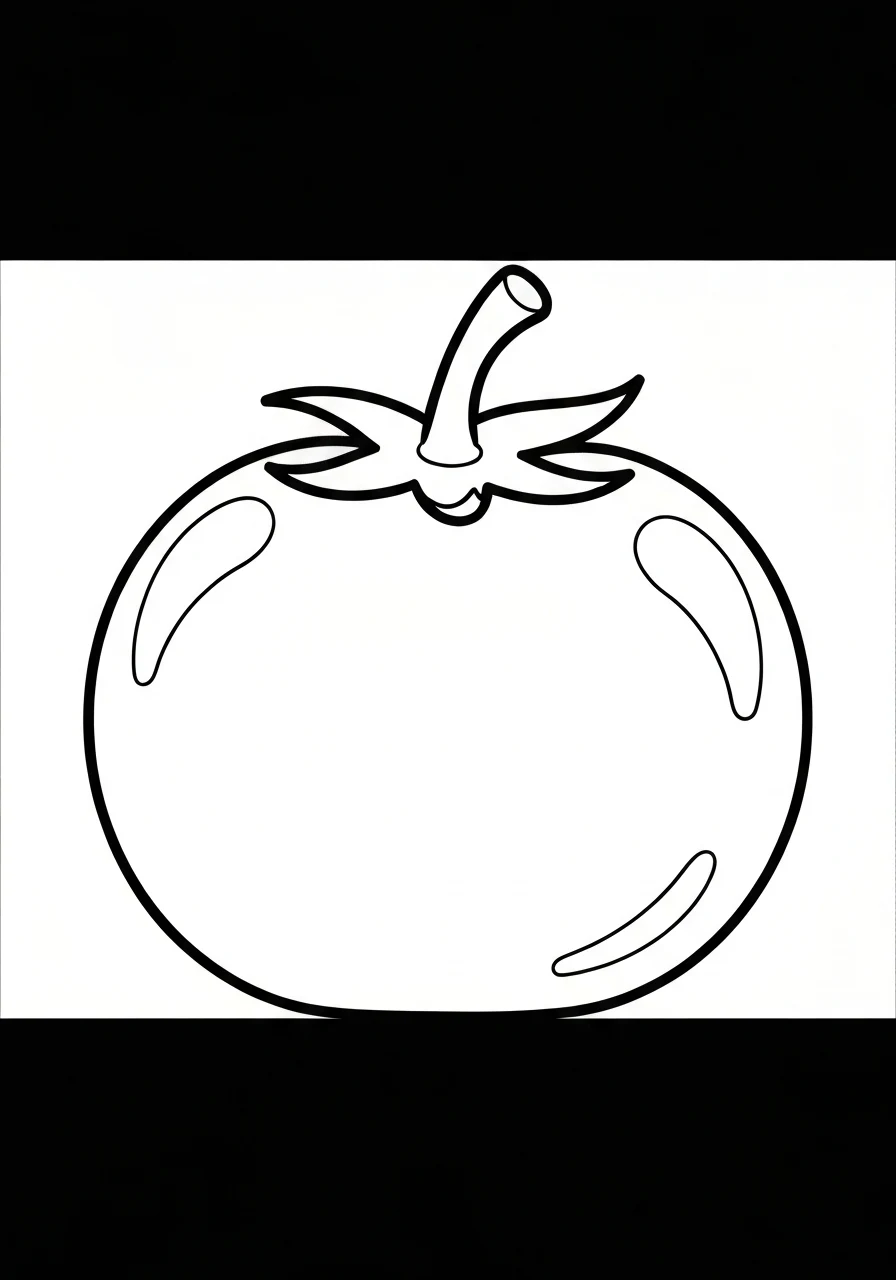 Pomidor - kolorowanka warzywo edukacyjne - kolorowanka line-art do druku