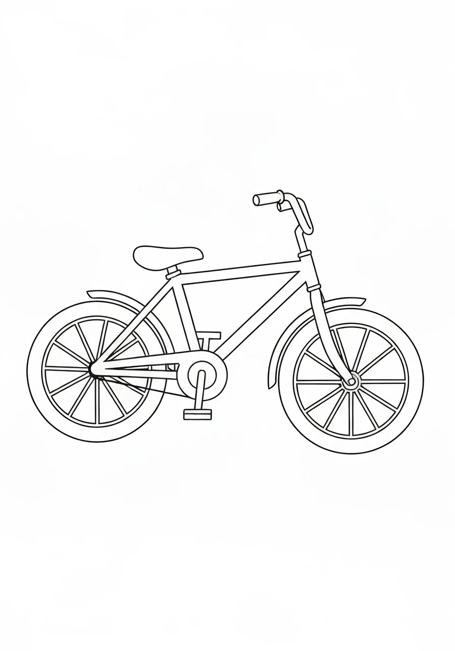 Rower dwukołowy - kolorowanka transport - kolorowanka line-art do druku