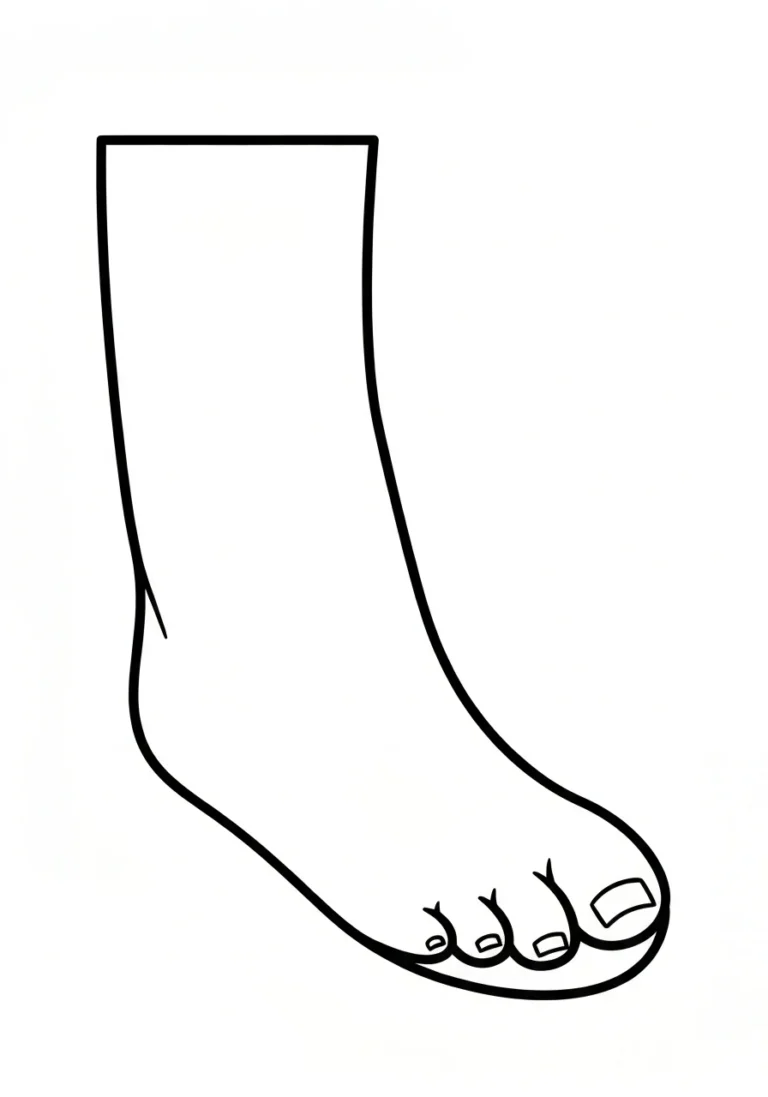 Stopa - kolorowanka część ciała - kolorowanka line-art do druku