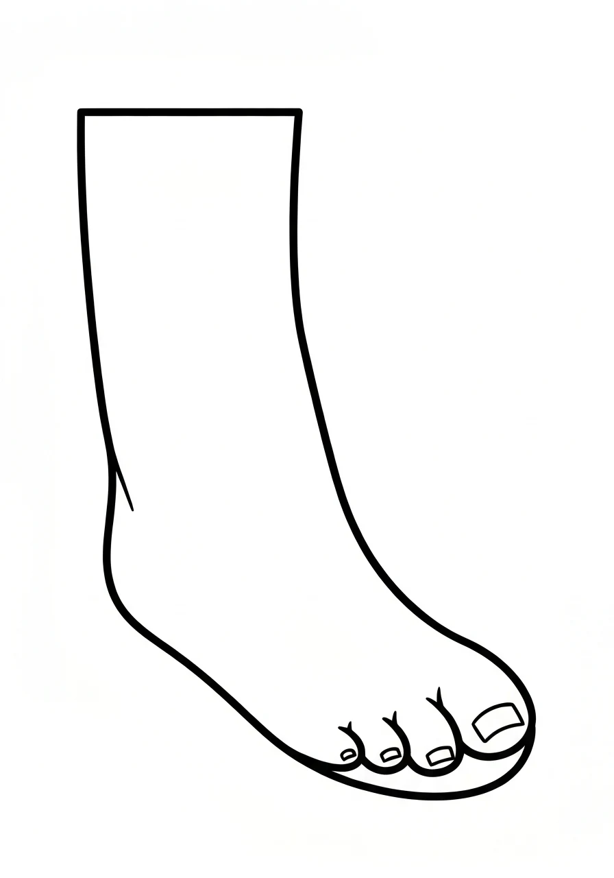 Stopa - kolorowanka część ciała - kolorowanka line-art do druku