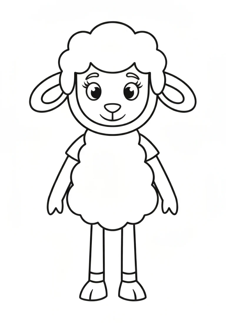 Suzy Owca przyjaciółka Peppy - kolorowanka - kolorowanka line-art do druku