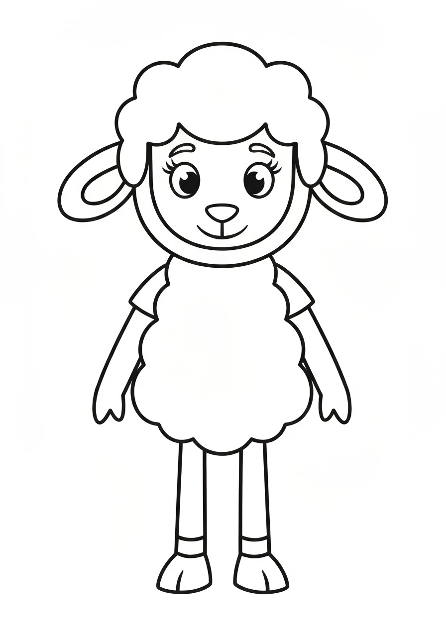 Suzy Owca przyjaciółka Peppy - kolorowanka - kolorowanka line-art do druku