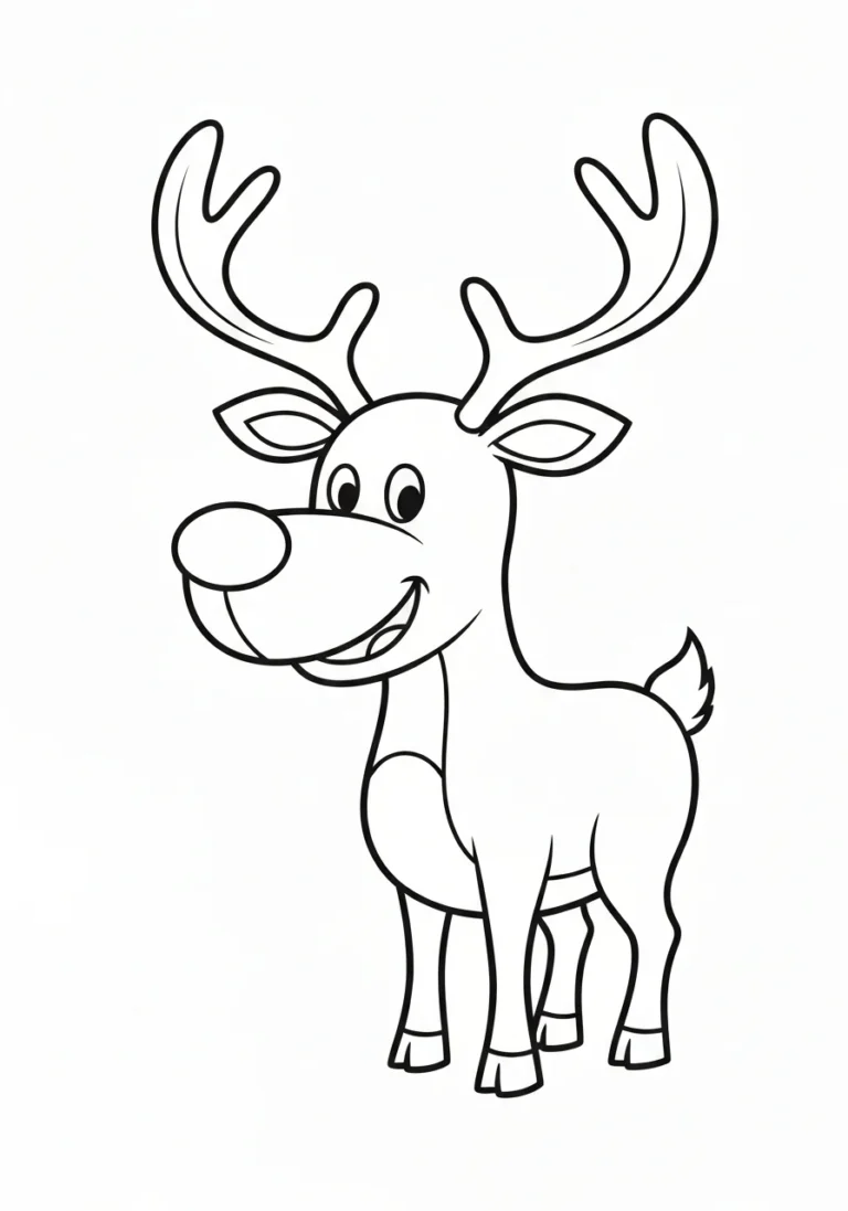 Sven renifer z Krainy Lodu - kolorowanka - kolorowanka line-art do druku