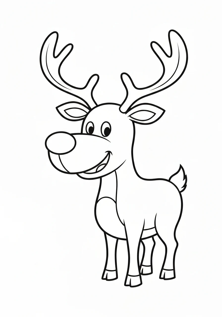 Sven renifer z Krainy Lodu - kolorowanka - kolorowanka line-art do druku