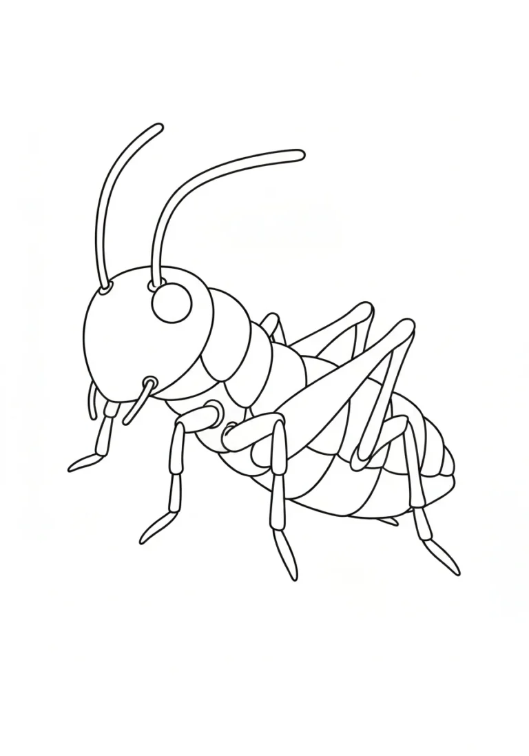 Świerszcz nocny - kolorowanka - kolorowanka line-art do druku