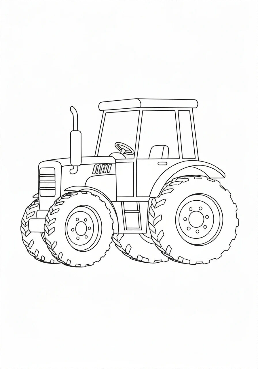 Traktor rolniczy - kolorowanka transport - kolorowanka line-art do druku