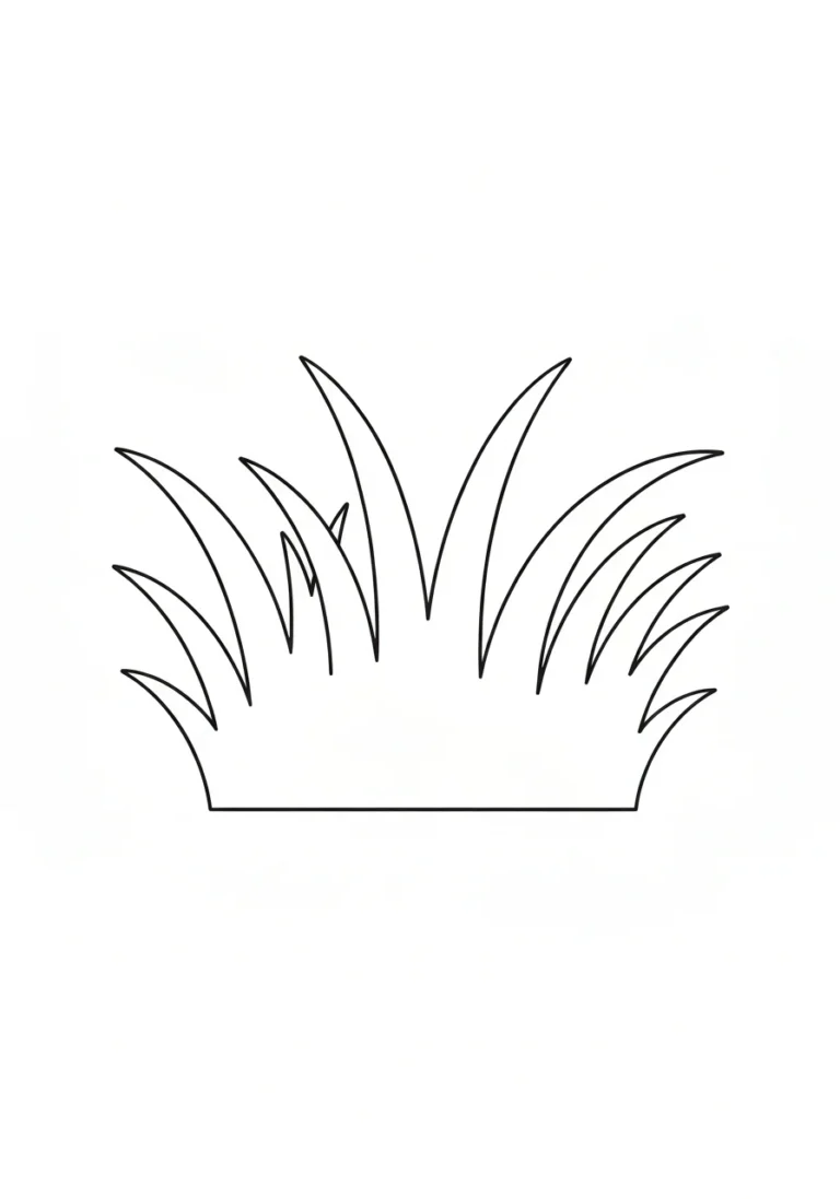 Trawa zielona (green grass) - kolorowanka edukacyjna - kolorowanka line-art do druku
