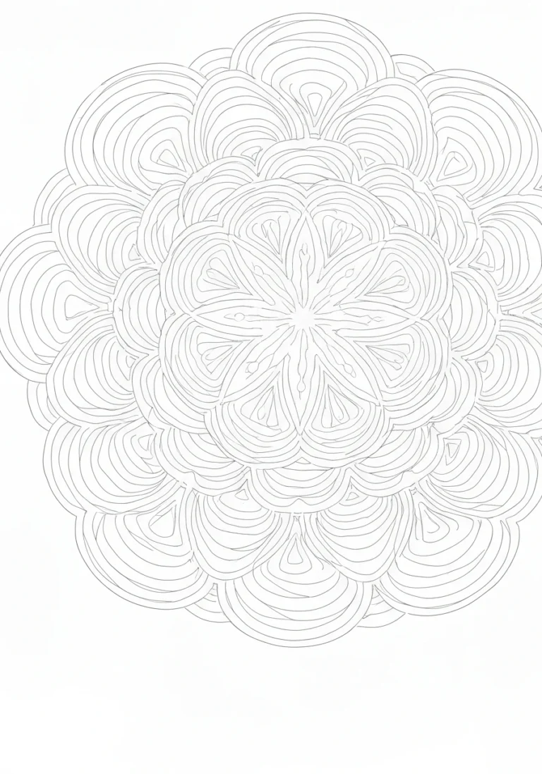 Wieczorny rytuał z mandalą - jak wyciszyć się przed snem - kolorowanka line-art do druku