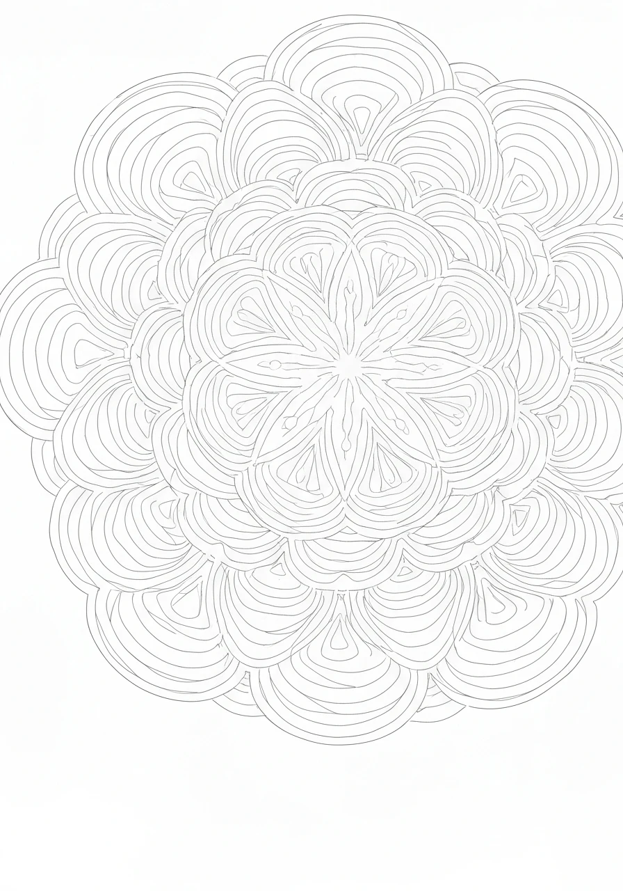 Wieczorny rytuał z mandalą - jak wyciszyć się przed snem - kolorowanka line-art do druku