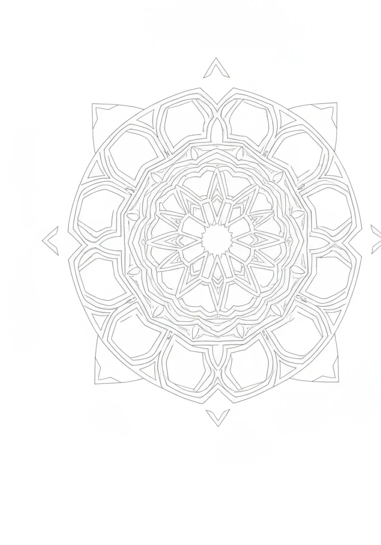 Wzór art deco - geometryczny ornament dla dorosłych - kolorowanka line-art do druku