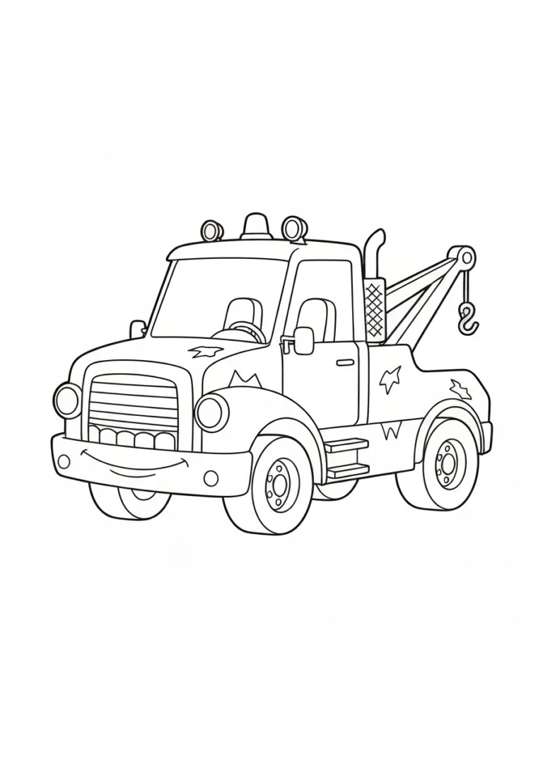 Złomek Mater z Cars - kolorowanka - kolorowanka line-art do druku